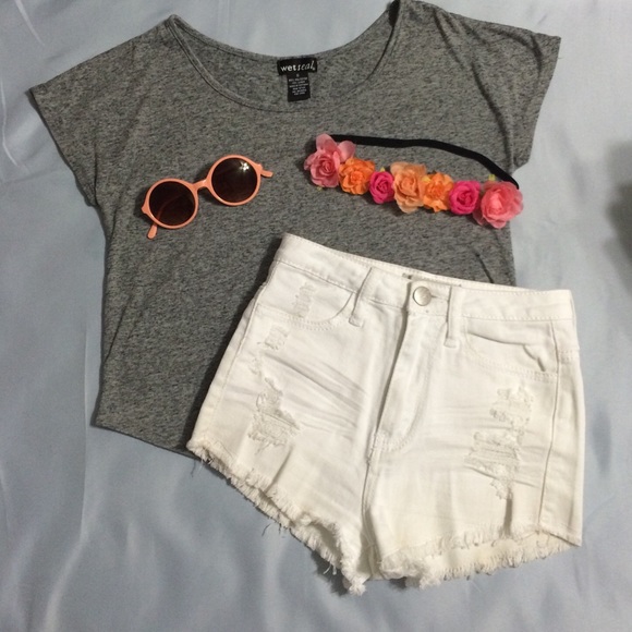 Almost Famous White High Waisted Shorts