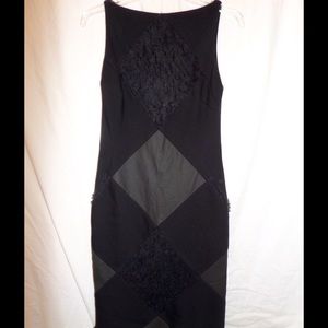 VERSACE COUTURE Black Wool Sheath Dress Sz 40/US4