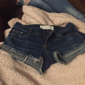Dark blue denim shorts