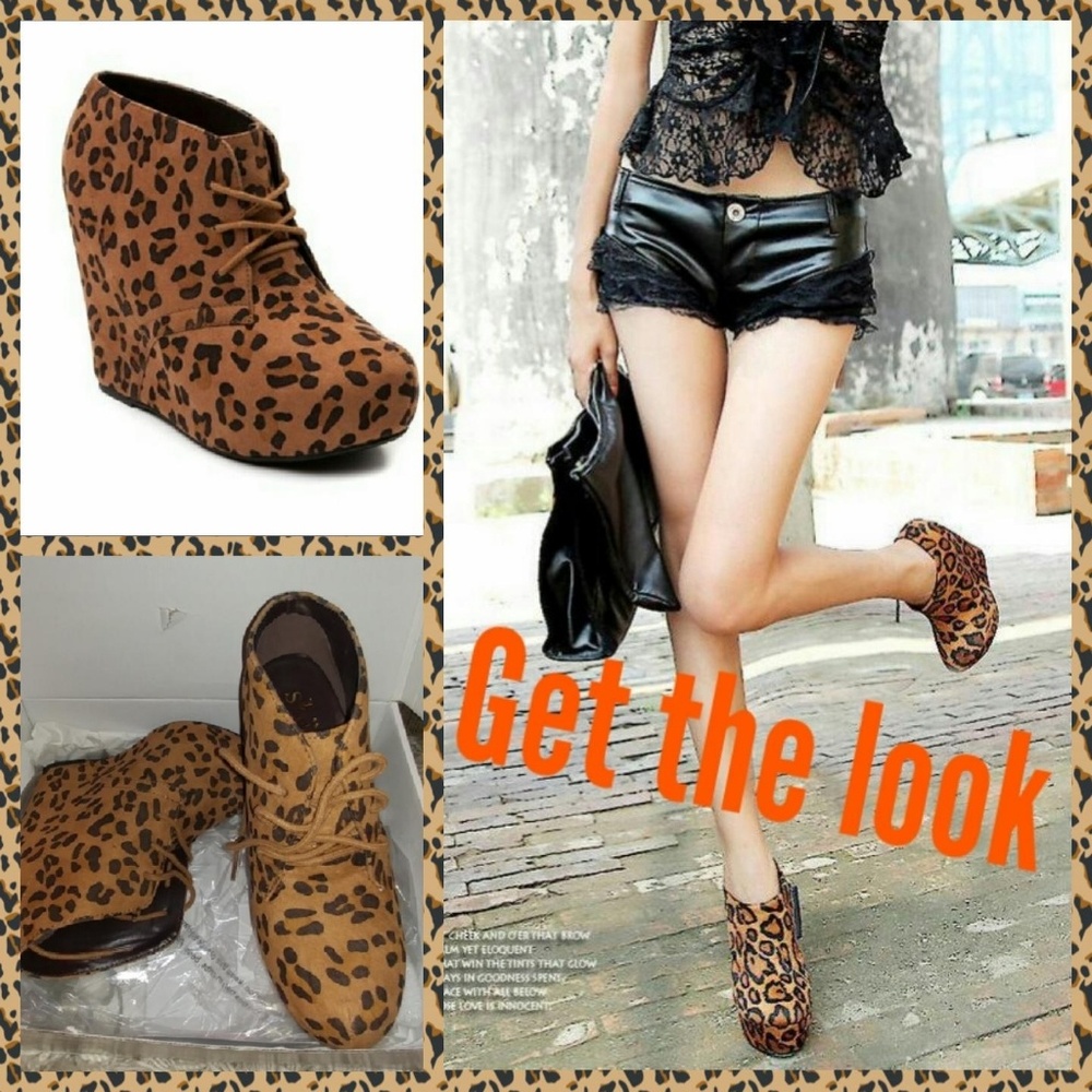 Shi by Journeys Paigely Wedge in Tan Leopard