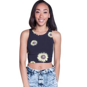 Sunflower printed crop top