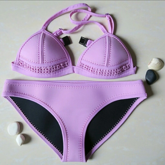 New 100% neoprene crochet bikini push up