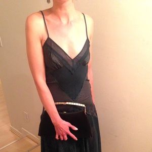 Topshop lace and raw-edge lingerie dress