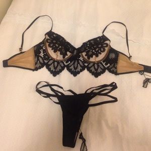 For love and lemons black ruby bra and thong