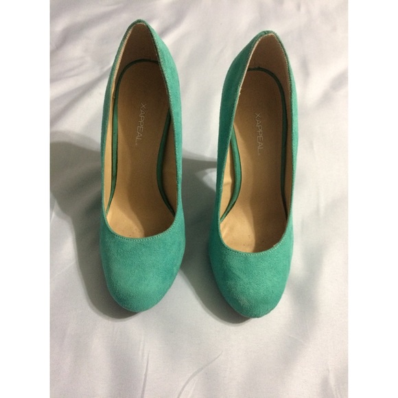 Suede Teal Heels
