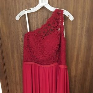 David's bridal lace/chiffon short BM dress