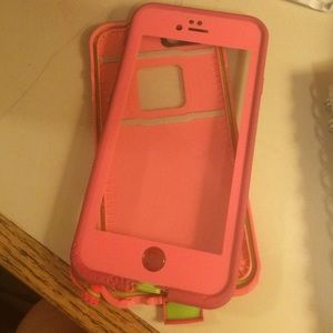 iphone 6 pink/green lifeproof case