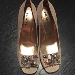 Prada Open Toe Heels