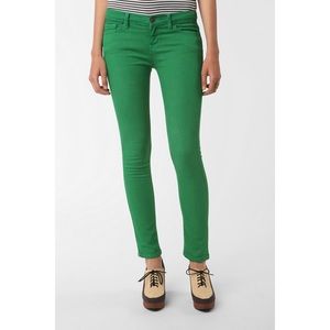 BDG Cigarette Mid Rise Green Skinny Jeans NWT