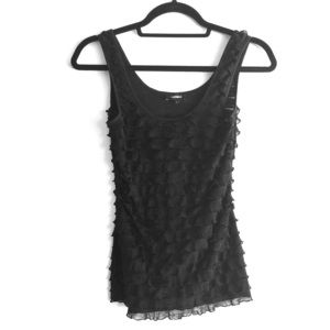 Express Black Ruffle Tank - Size: XS