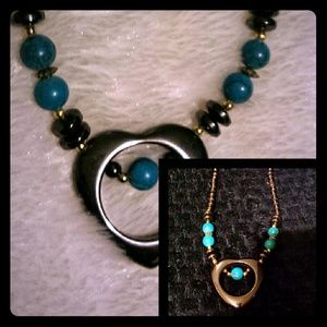 Magnetic rock and turqoise necklace