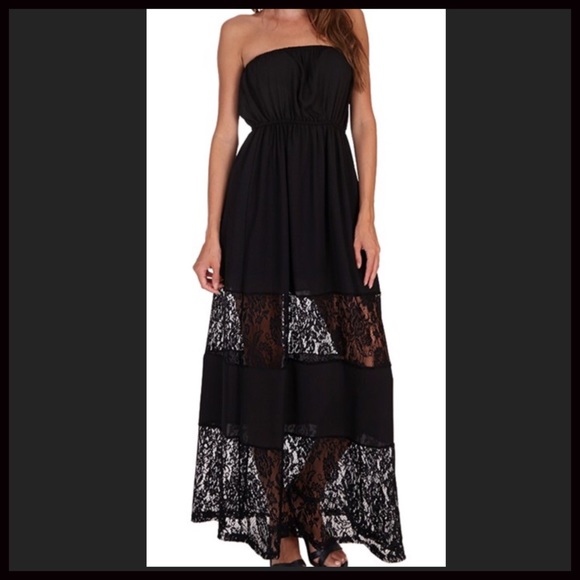 Lace-Paneled Maxi Dress - Picture 4 of 4