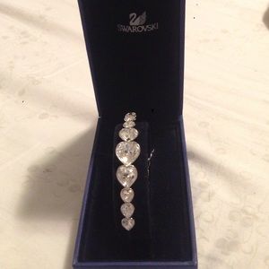 Swarovski heart bangle bracelet