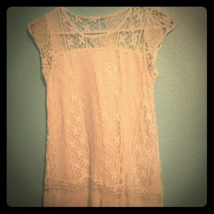 Gorgeous cream lace cap sleeve mini dress