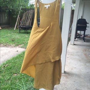 Silky gold mini dress