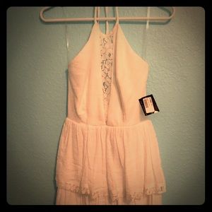 Love this! White Lacey Halter Dress!