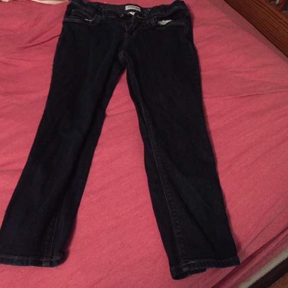 Dark wash capris