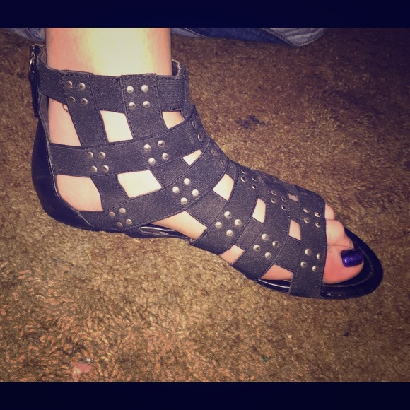 Bamboo Elastic Studded Gladiator Sandal - Zuzu