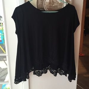 black lacy shirt