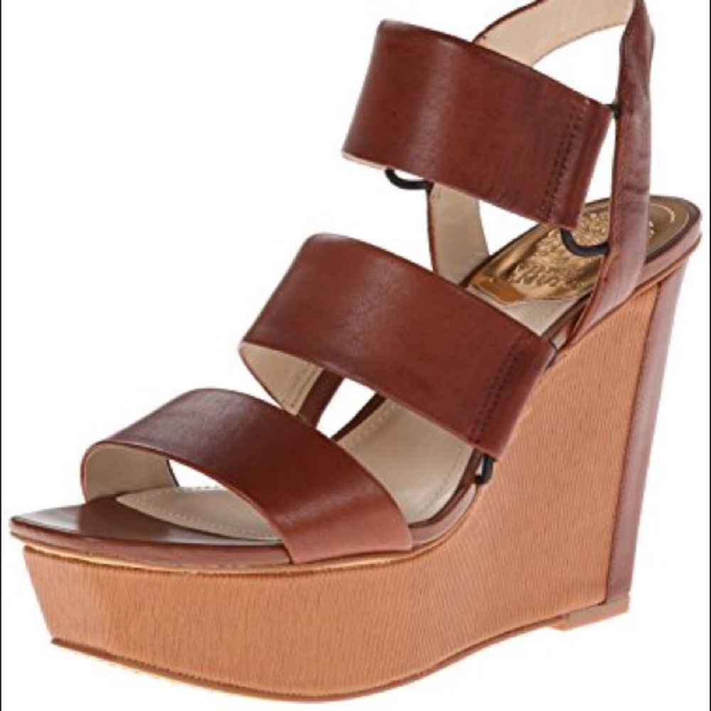 Brand new leather strappy wedges