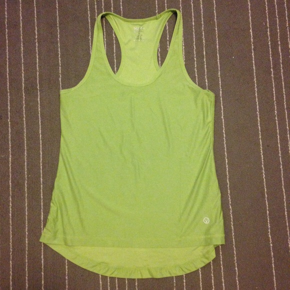 Lime green hi lo racer back workout tank