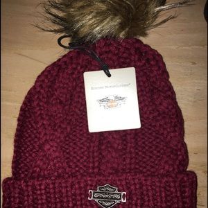 Harley Davidson knit hat maroon