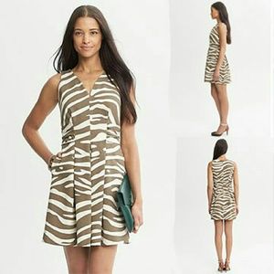 BR Issa Collection Olive Zebra print Ponte dress