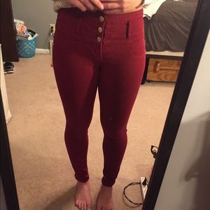 Red High waisted jeans!