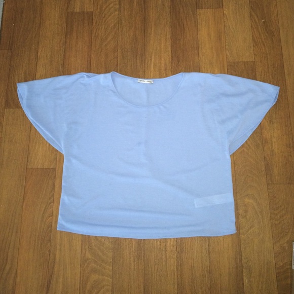 Baby blue cape blouse..