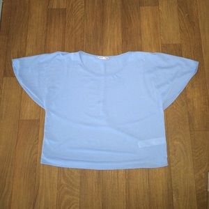 Baby blue cape blouse..