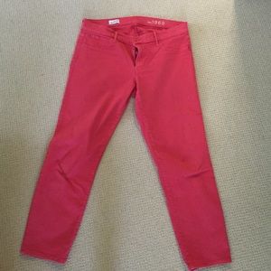 Gap cropped red legging jeans size 32/14r