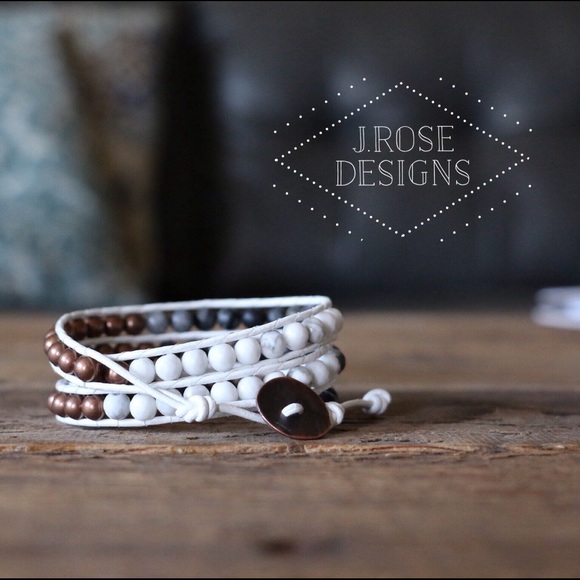 Beaded Leather Wrap Bracelet