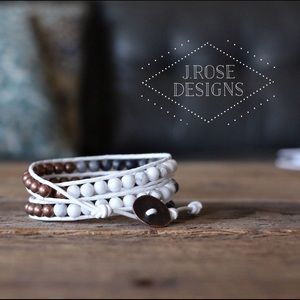 Beaded Leather Wrap Bracelet