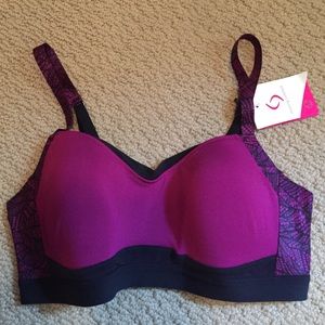 Moving comfort sorts bra currant lace nwt