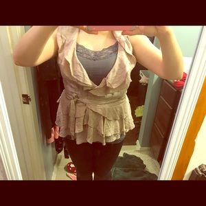 Beige wrap top