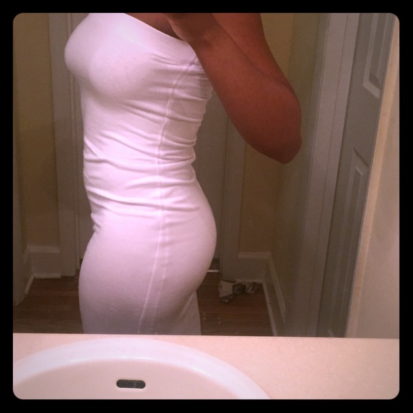 White tube midi dress
