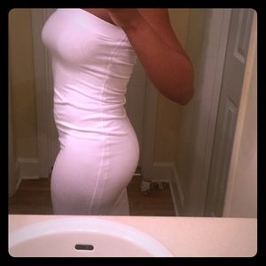 White tube midi dress