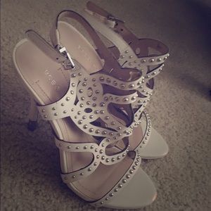 BCBG white heels