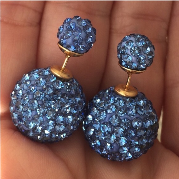 Jewelry - Midway Blue Double Fireball Double Side Earrings