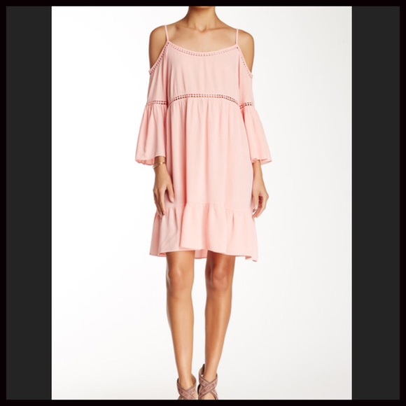 Blushing Cold-Shoulder Dress - Picture 2 of 3