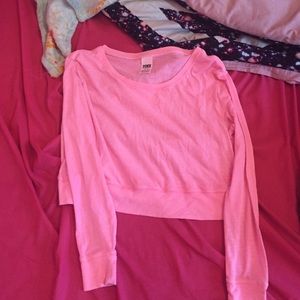 Pink longsleeve cropped shirt