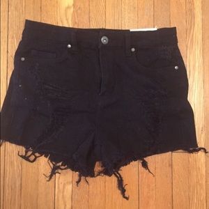 [BLANKNYC] High Waisted Destroyed Denim Shorts