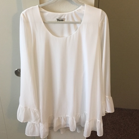 NWOT Donna Michelle White Chiffon Tunic Dress