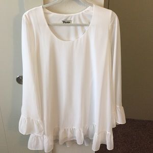 NWOT Donna Michelle White Chiffon Tunic Dress