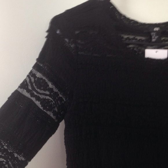 NWT H&M black lace long sleeve dress - Picture 4 of 4