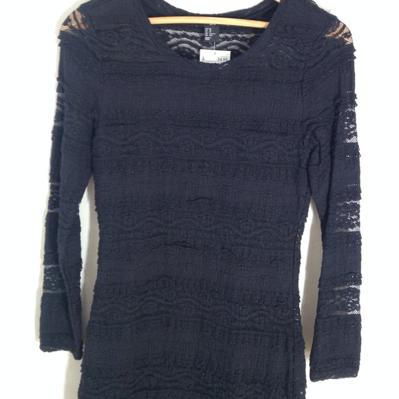 NWT H&M black lace long sleeve dress - Picture 2 of 4