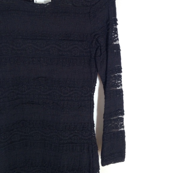 NWT H&M black lace long sleeve dress - Picture 3 of 4