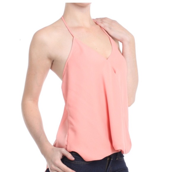 Surplice High-Low Halter Blouse - Picture 3 of 4