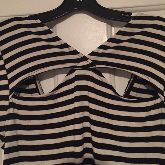 black and white striped embellished shirt - Picture 3 of 4
