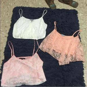 Bundle of three crop tops